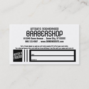 Retro Barbershop Referral Card by identica at Zazzle