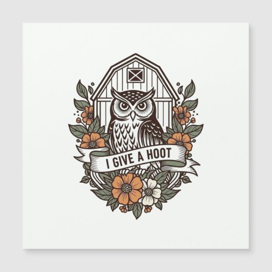 Retro barn owl 'I give a hoot' design (Front)