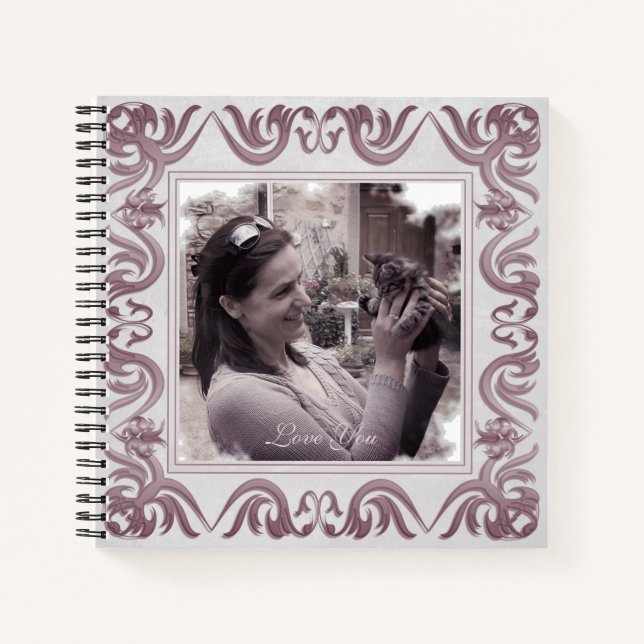 retro baroque style  grunge  frame. text. notebook (Front)