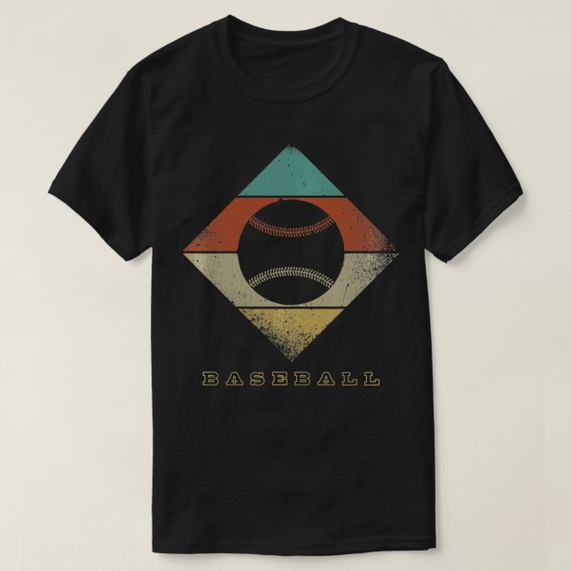 Retro Baseball 1960's 1970's Style Baseball Pullov T-Shirt (Design Front)