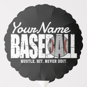 Retro Baseball ADD NAME Pinstripe Team Player Balloon