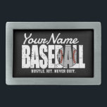 Retro Baseball ADD NAME Pinstripe Team Player Belt Buckle<br><div class="desc">Personalized ADD NAME Baseball Team Player Hobby or School Game design - Customize with your Name or Custom Text!</div>