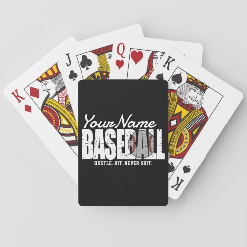 Retro Baseball ADD NAME Pinstripe Team Player Poker Cards