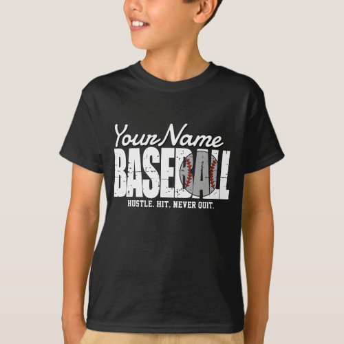 Retro Baseball ADD NAME Pinstripe Team Player T_Shirt