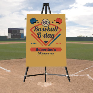 Retro Baseball B-Day Men's 50th Birthday Foam Board