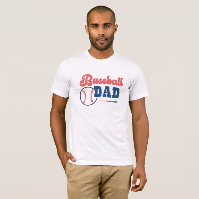 Retro Baseball Dad T-Shirt Personalized Dad Shirt (Front Full)