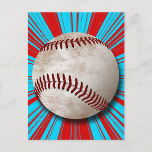 RETRO BASEBALL DESIGN POSTCARD