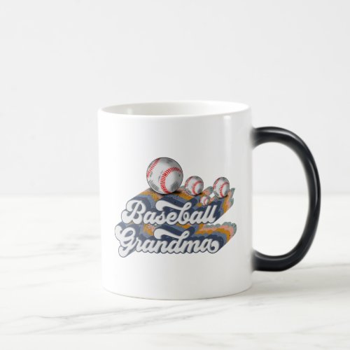 Retro Baseball Grandma Sublimation Design Magic Mug