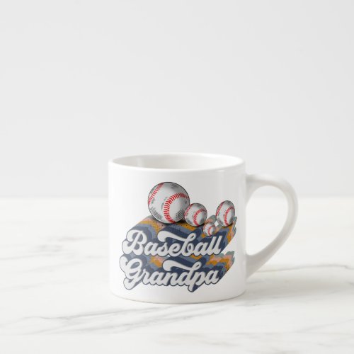 Retro Baseball Grandpa Sublimation Design Espresso Cup