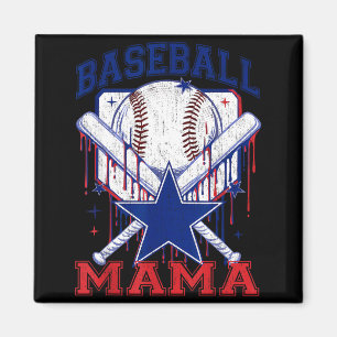 Retro baseball mama baseball mom women mother's da magnet