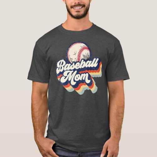 Retro Baseball Mom Mothers Day 2 T_Shirt