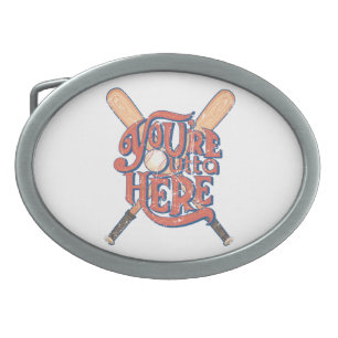 Retro Baseball Softball Fan Design Belt Buckle