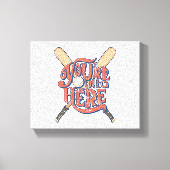 Retro Baseball Softball Fan Design Canvas Print (Front)