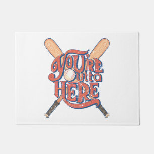 Retro Baseball Softball Fan Design Doormat