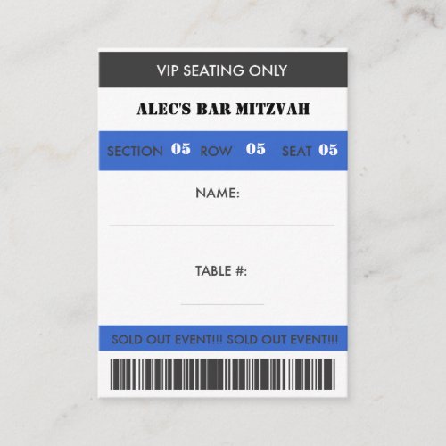 Retro Baseball Themed VIP Seating Ticket Business Card Template