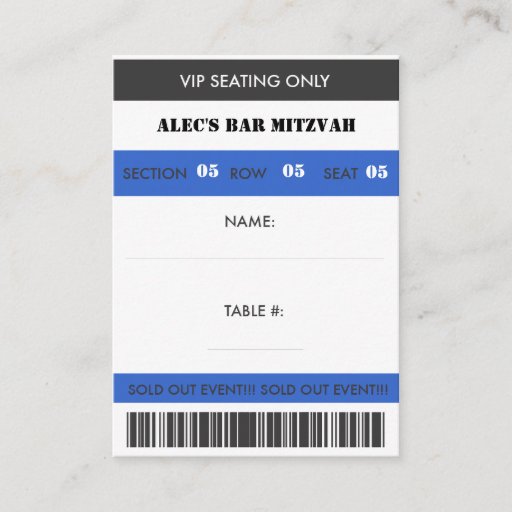 Customizable Retro Baseball Themed VIP Seating Ticket Business Card Template