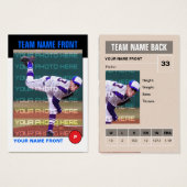 Retro Baseball Trading Card (Front & Back)