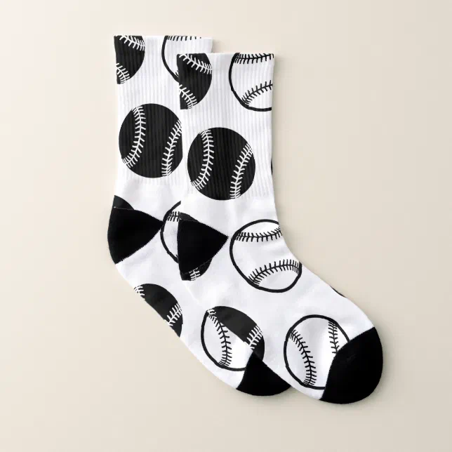 Retro Baseballs Pattern Sports Art CUSTOM BG COLOR Socks | Zazzle