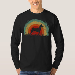 Retro Basenji Vintage Rainbow Dog Men Women T-Shirt