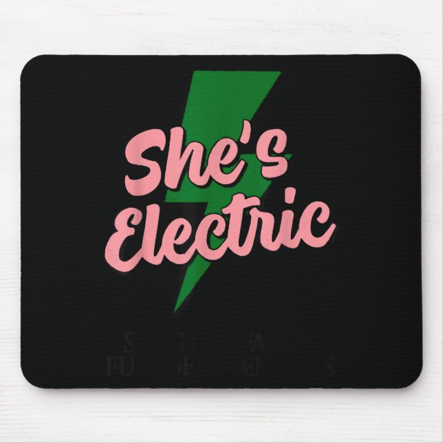 Retro Basic Lightning Quote She Electric Funny Sim Mouse Pad (Front)