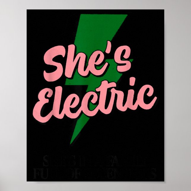 Retro Basic Lightning Quote She Electric Funny Sim Poster (Front)