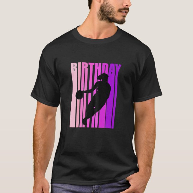 Retro Basketball Birthday Cute Kids Girl Womens Co T-Shirt (Front)