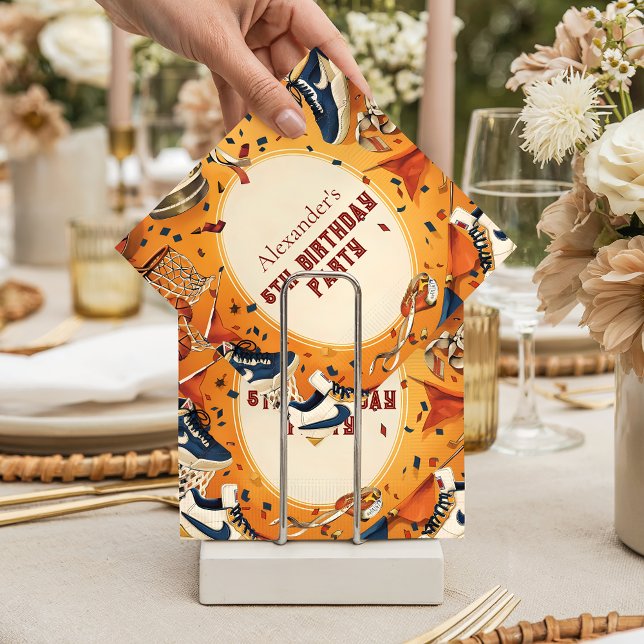 Retro Basketball Court Birthday Napkins (Creator Uploaded)