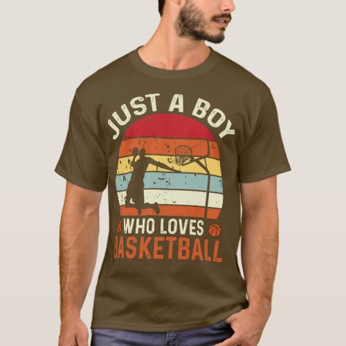 Retro Basketball Lover Boys Basketball Player T_Shirt