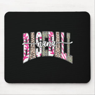 Retro Basketball Nana Game Day Cute Stripes Mouse Pad