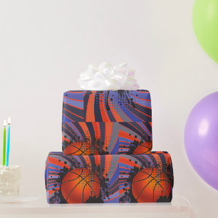 Retro Basketball Wrapping Paper