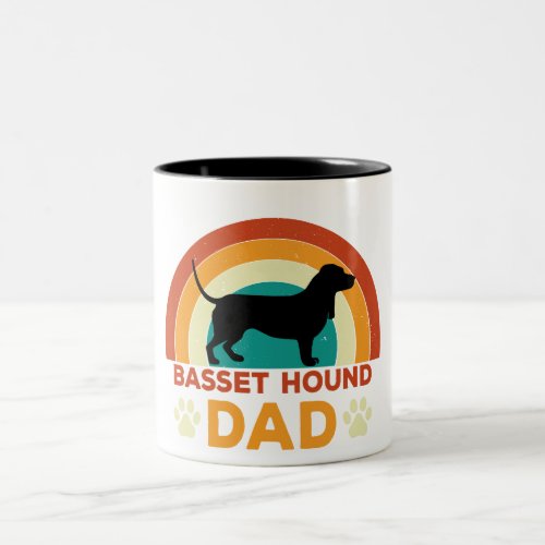 Retro Basset Hound Dad Mug 