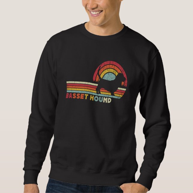 Retro Basset Hound Owner For Men Women Kids Basset Sweatshirt (Front)