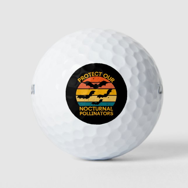 Retro Bat Vintage Spooky Golf Balls (Front)