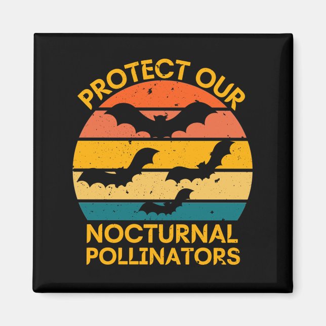 Retro Bat Vintage Spooky Magnet (Front)