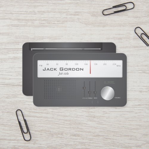 Retro battery radio business card