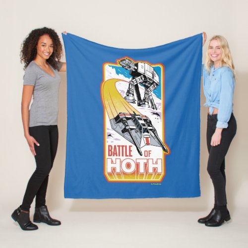 Retro Battle of Hoth Graphic Badge Fleece Blanket
