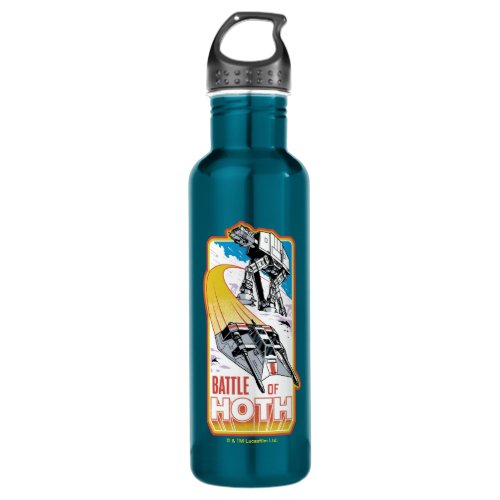 Retro Battle of Hoth Graphic Badge Stainless Steel Water Bottle