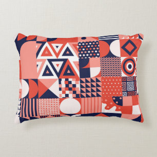 Retro Bauhaus design, colorful geometric. Accent Pillow
