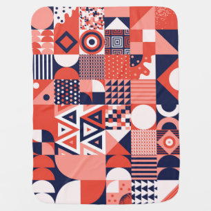 Retro Bauhaus design, colorful geometric. Baby Blanket