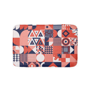 Retro Bauhaus design, colorful geometric. Bath Mat