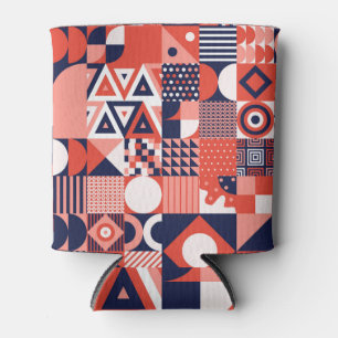 Retro Bauhaus design, colorful geometric. Can Cooler