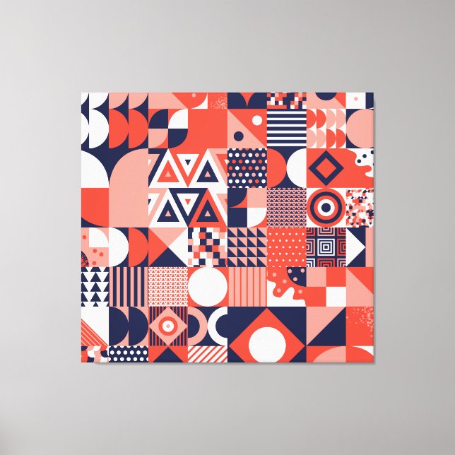Retro Bauhaus design, colorful geometric. Canvas Print (Front)