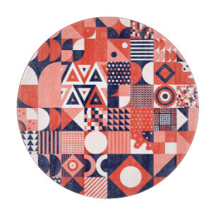 Retro Bauhaus design, colorful geometric. Cutting Board