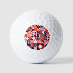 Retro Bauhaus design, colorful geometric. Golf Balls