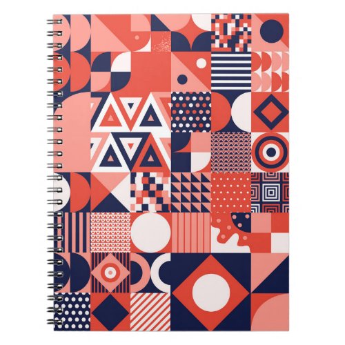 Retro Bauhaus design colorful geometric Notebook