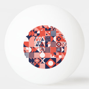Retro Bauhaus design, colorful geometric. Ping Pong Ball