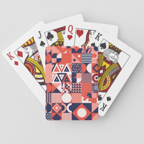 Retro Bauhaus design colorful geometric Playing Cards
