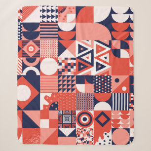 Retro Bauhaus design, colorful geometric. Sherpa Blanket