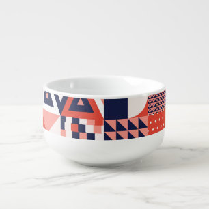 Retro Bauhaus design, colorful geometric. Soup Mug