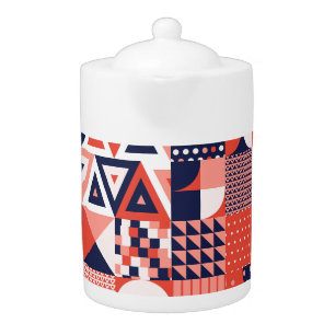 Retro Bauhaus design, colorful geometric. Teapot